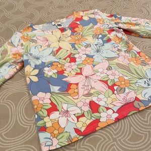 Talbots top, floral, print, cotton blend, MP